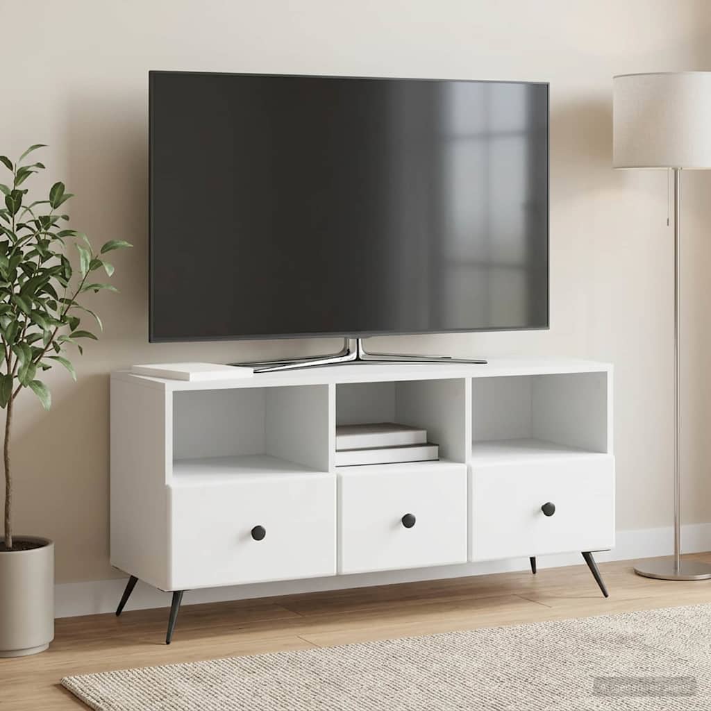 TV szekrény fiókkal Fehér 102 x 34,5 x 50 cm Szerelt Fa