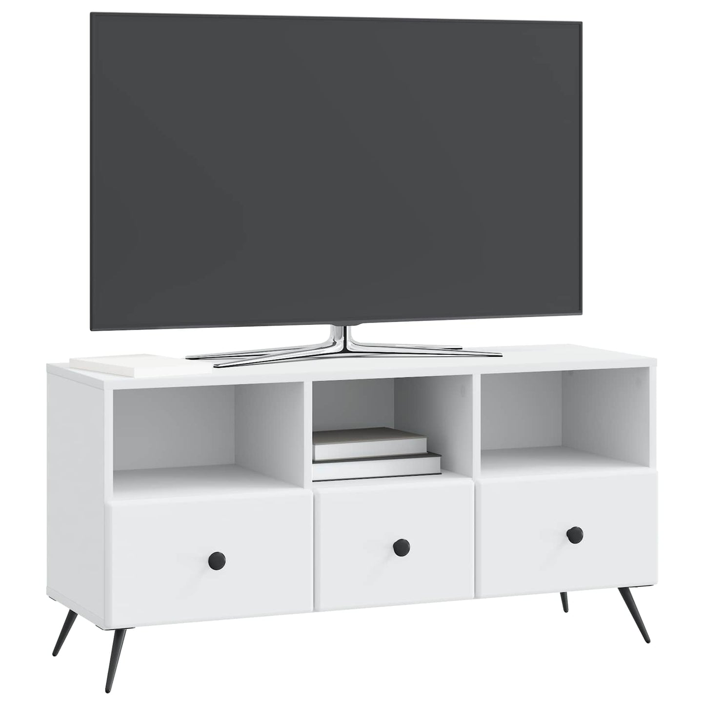TV szekrény fiókkal Fehér 102 x 34,5 x 50 cm Szerelt Fa