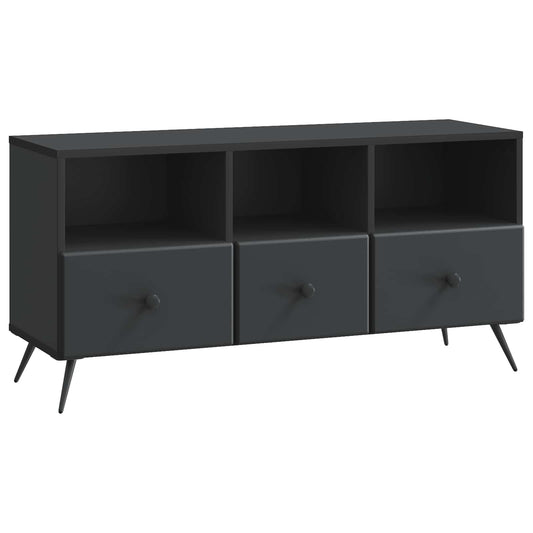TV szekrény fiókkal Fekete 102 x 34,5 x 50 cm Szerelt Fa