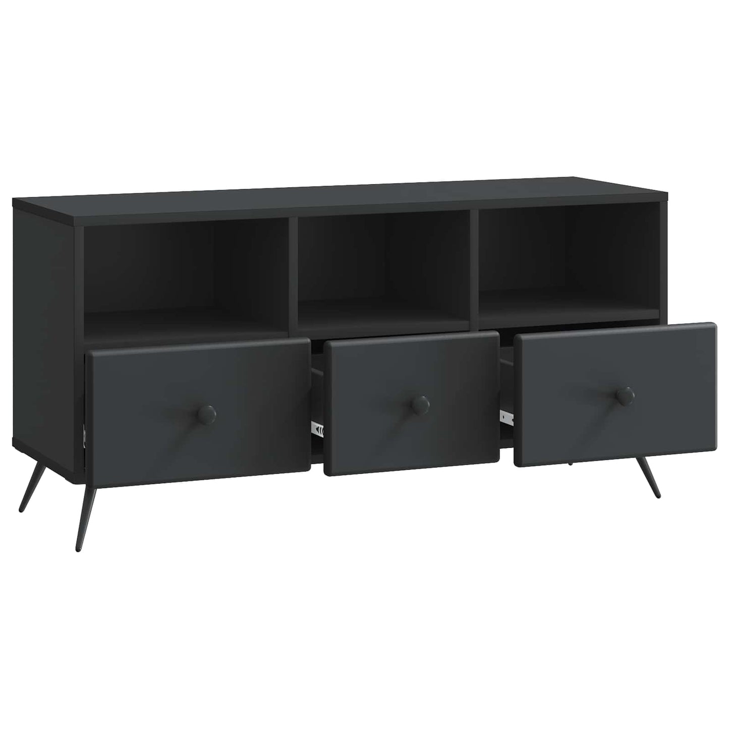 TV szekrény fiókkal Fekete 102 x 34,5 x 50 cm Szerelt Fa