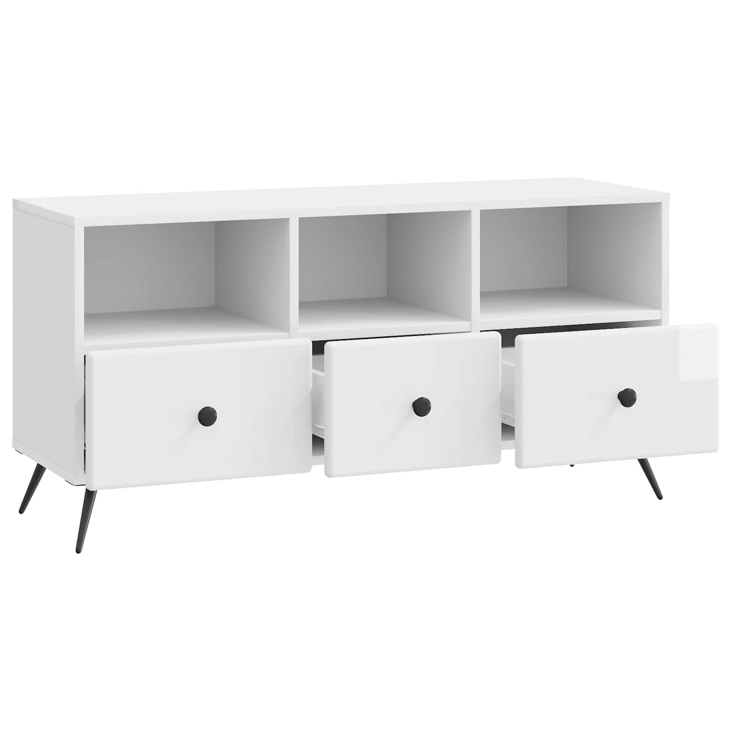 TV szekrény Magasfényű Fehér 102 x 34,5 x 50 cm Szerelt Fa