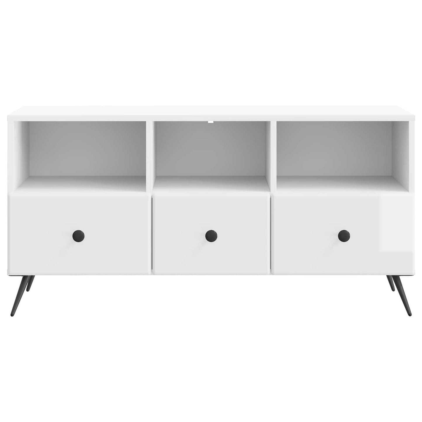 TV szekrény Magasfényű Fehér 102 x 34,5 x 50 cm Szerelt Fa