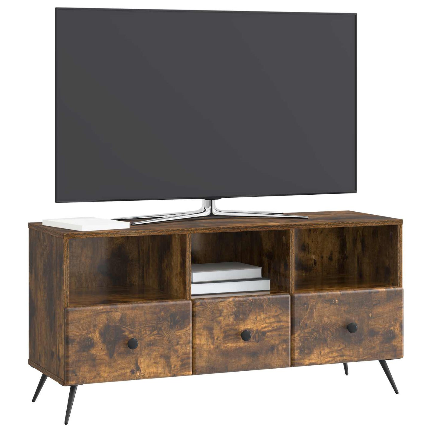 TV szekrény fiókkal Füstös Tölgy 102 x 34,5 x 50 cm Szerelt Fa