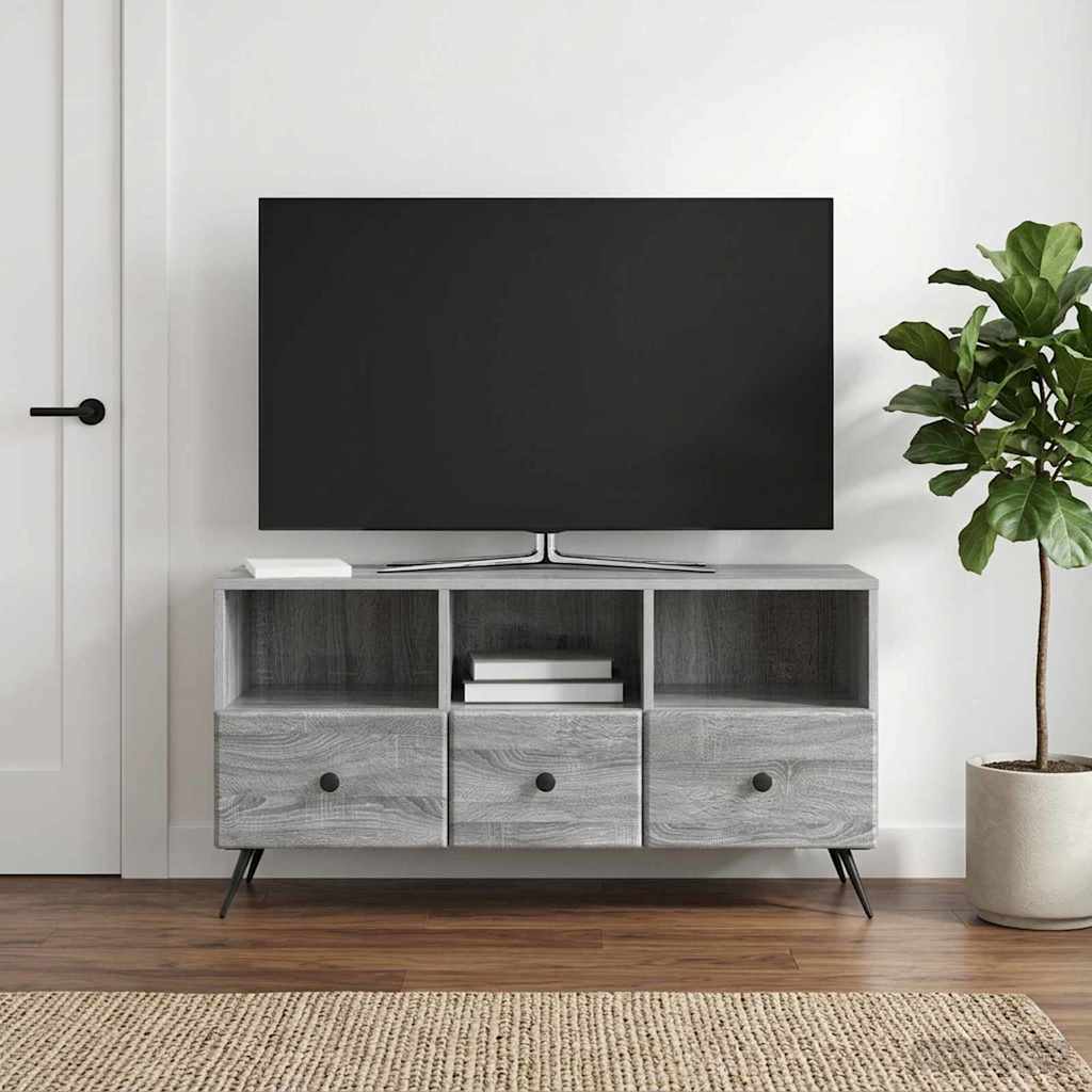 TV szekrény fiókkal Szürke Sonoma 102 x 34,5 x 50 cm Szerelt Fa