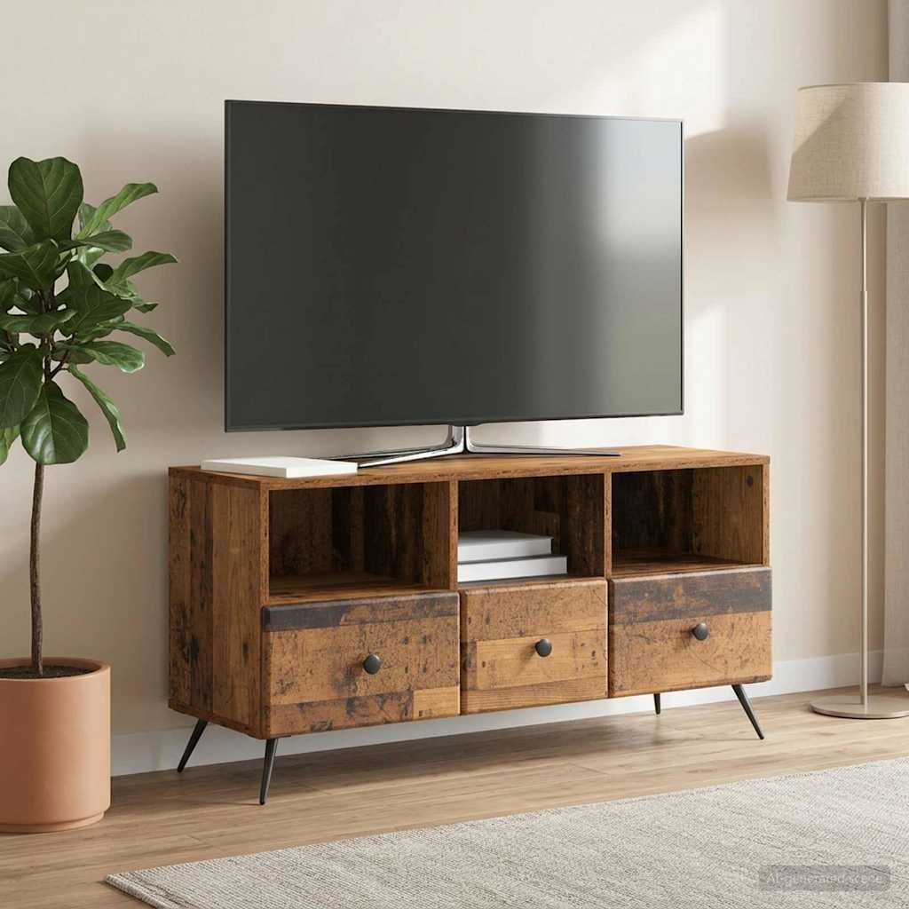 TV szekrény fiókkal Antik Fa 102 x 34,5 x 50 cm Szerelt Fa