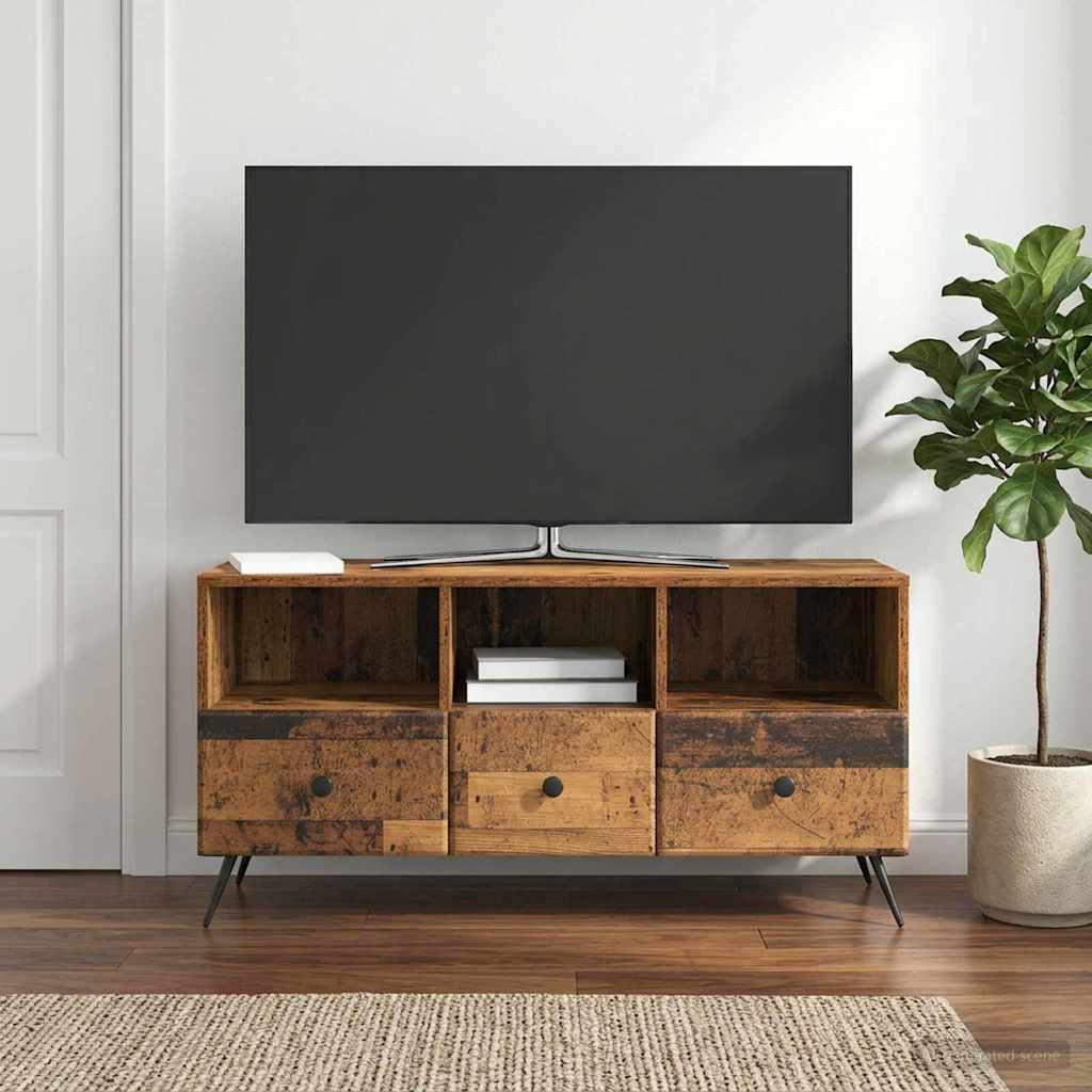TV szekrény fiókkal Antik Fa 102 x 34,5 x 50 cm Szerelt Fa