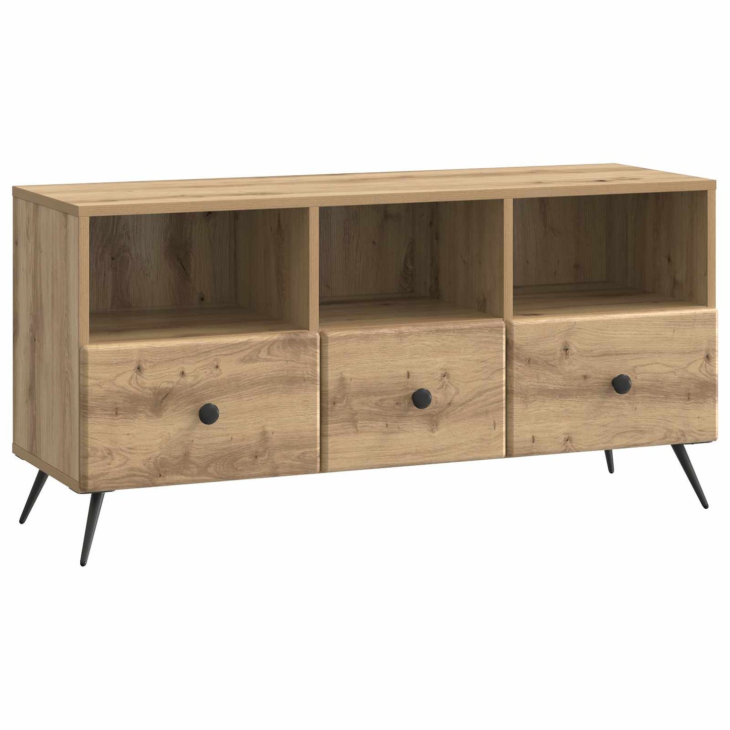 TV szekrény 102 x 34,5 x 50 cm Kézműves Tölgy Szerelt Fa
