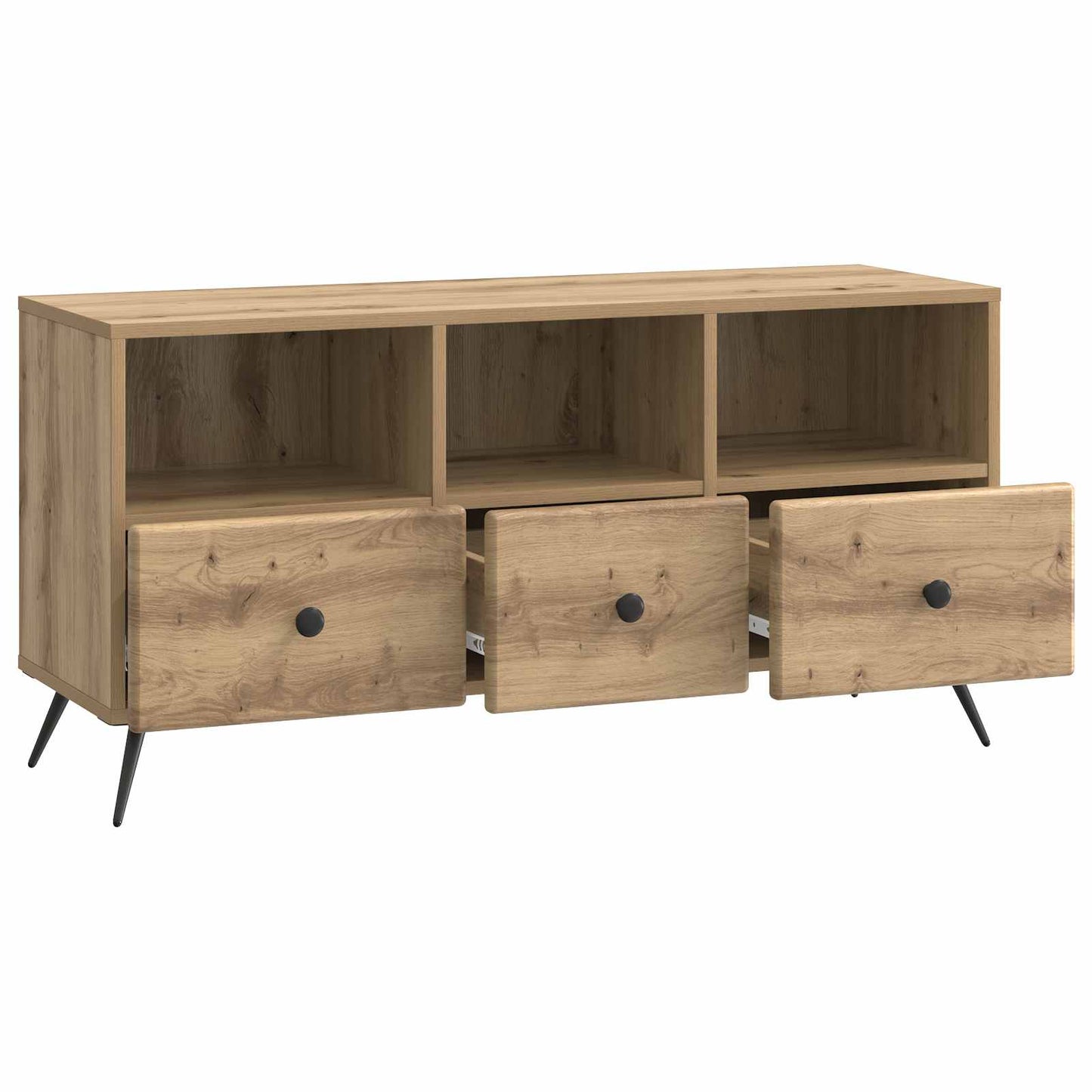 TV szekrény 102 x 34,5 x 50 cm Kézműves Tölgy Szerelt Fa