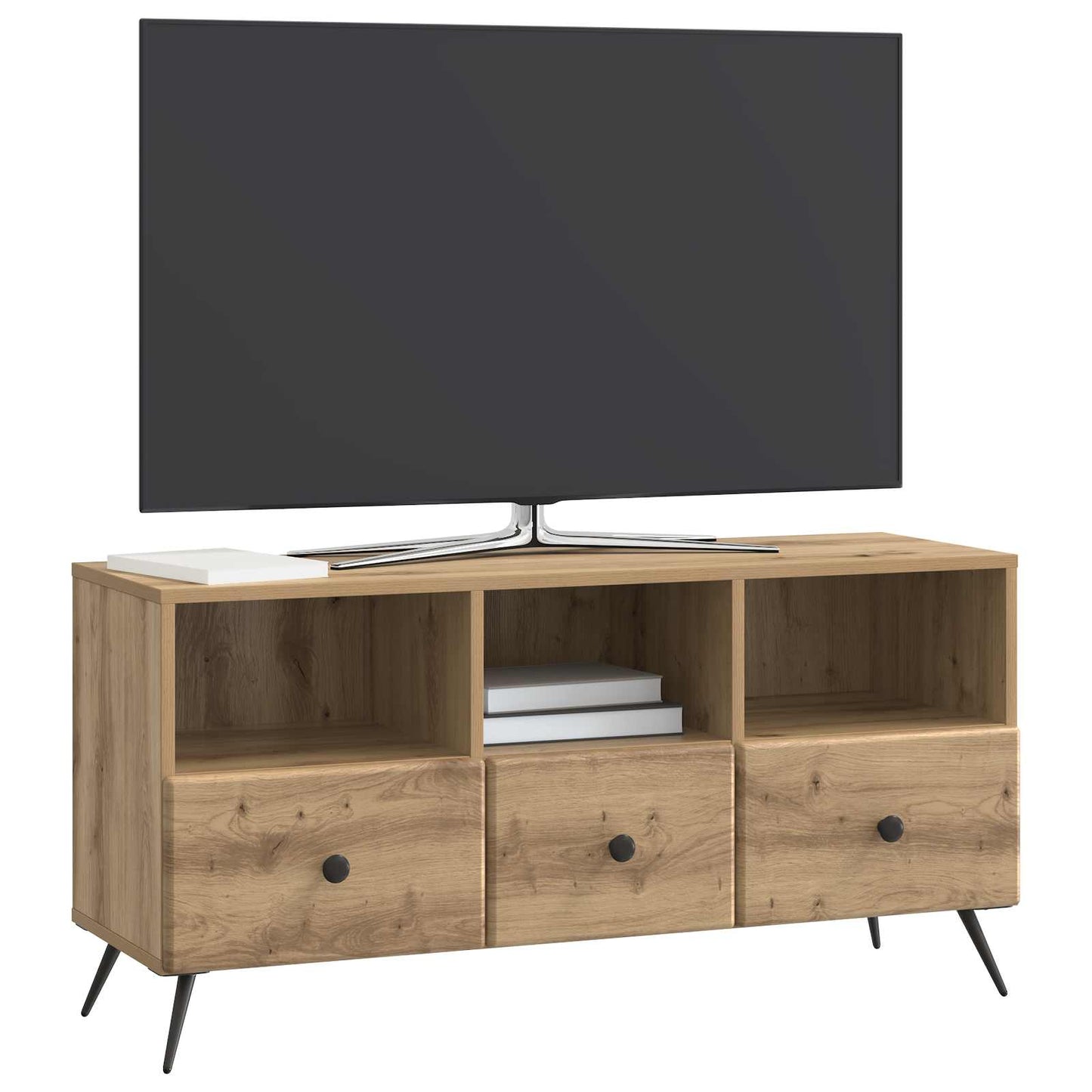 TV szekrény 102 x 34,5 x 50 cm Kézműves Tölgy Szerelt Fa
