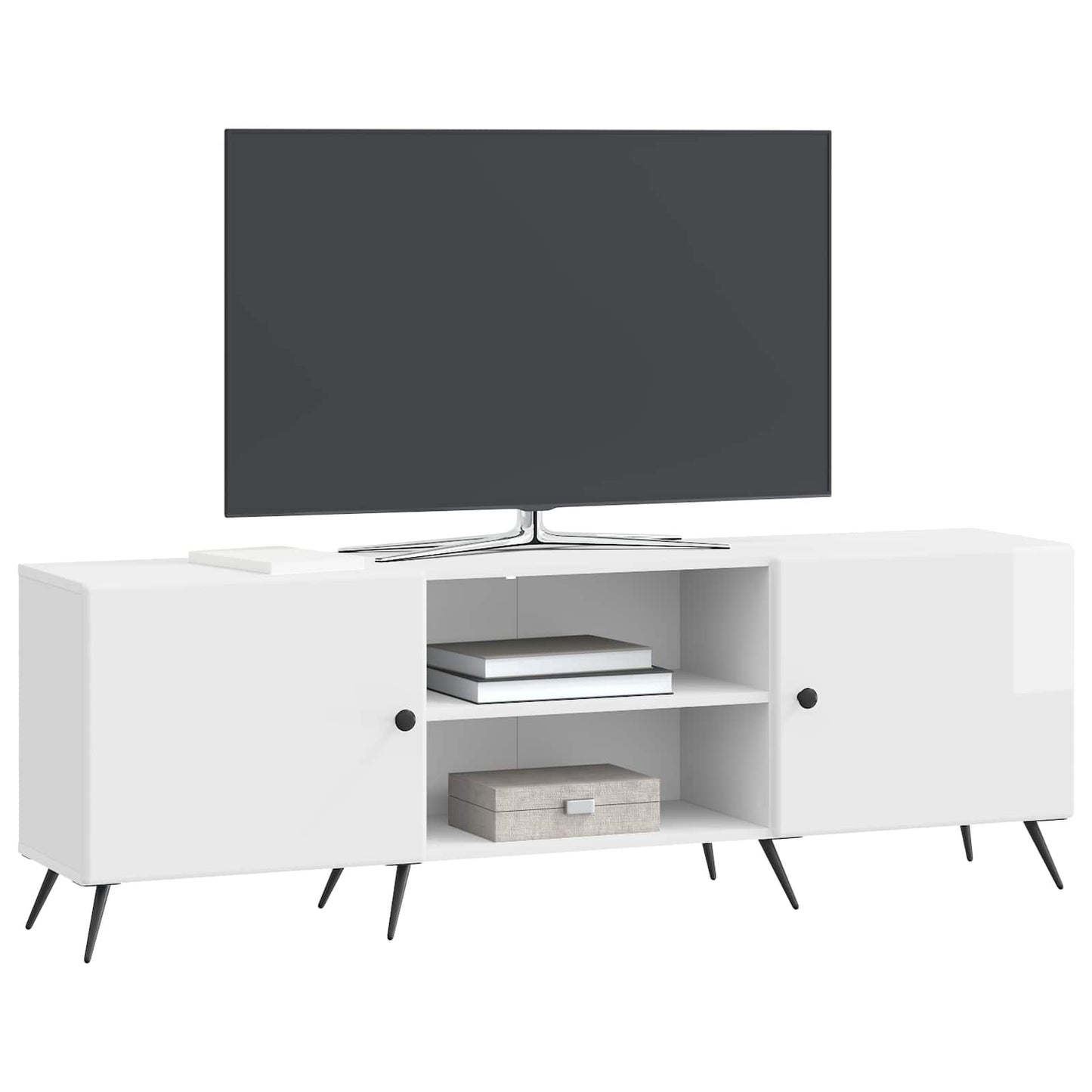 TV szekrény Magasfényű Fehér 150 x 31 x 50 cm Szerelt Fa
