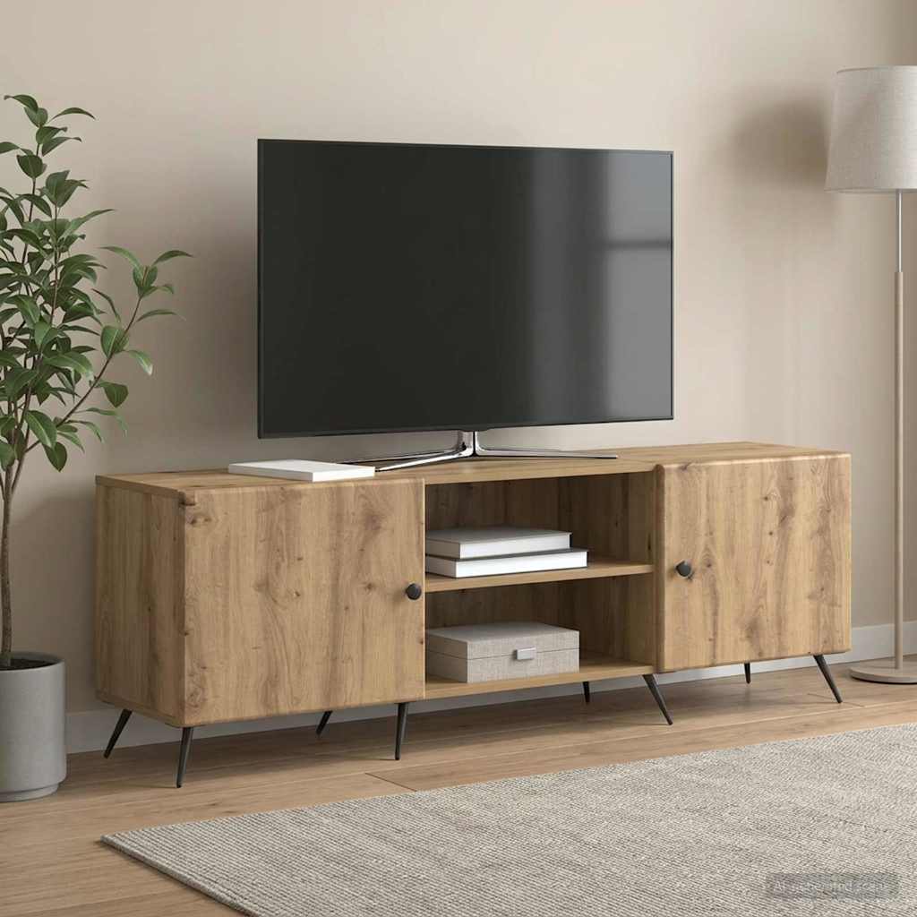 TV szekrény 150 x 31 x 50 cm Kézműves Tölgy Szerelt Fa