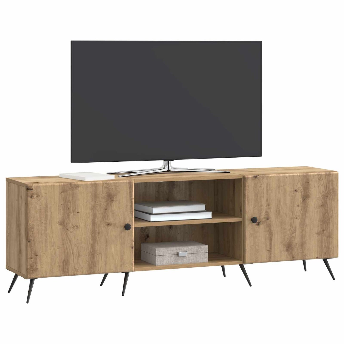 TV szekrény 150 x 31 x 50 cm Kézműves Tölgy Szerelt Fa