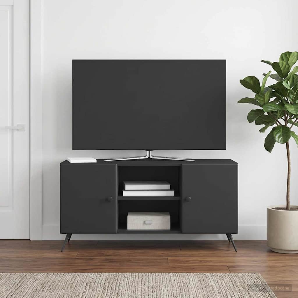 TV szekrény Fekete 102 x 34,5 x 50 cm Szerelt Fa