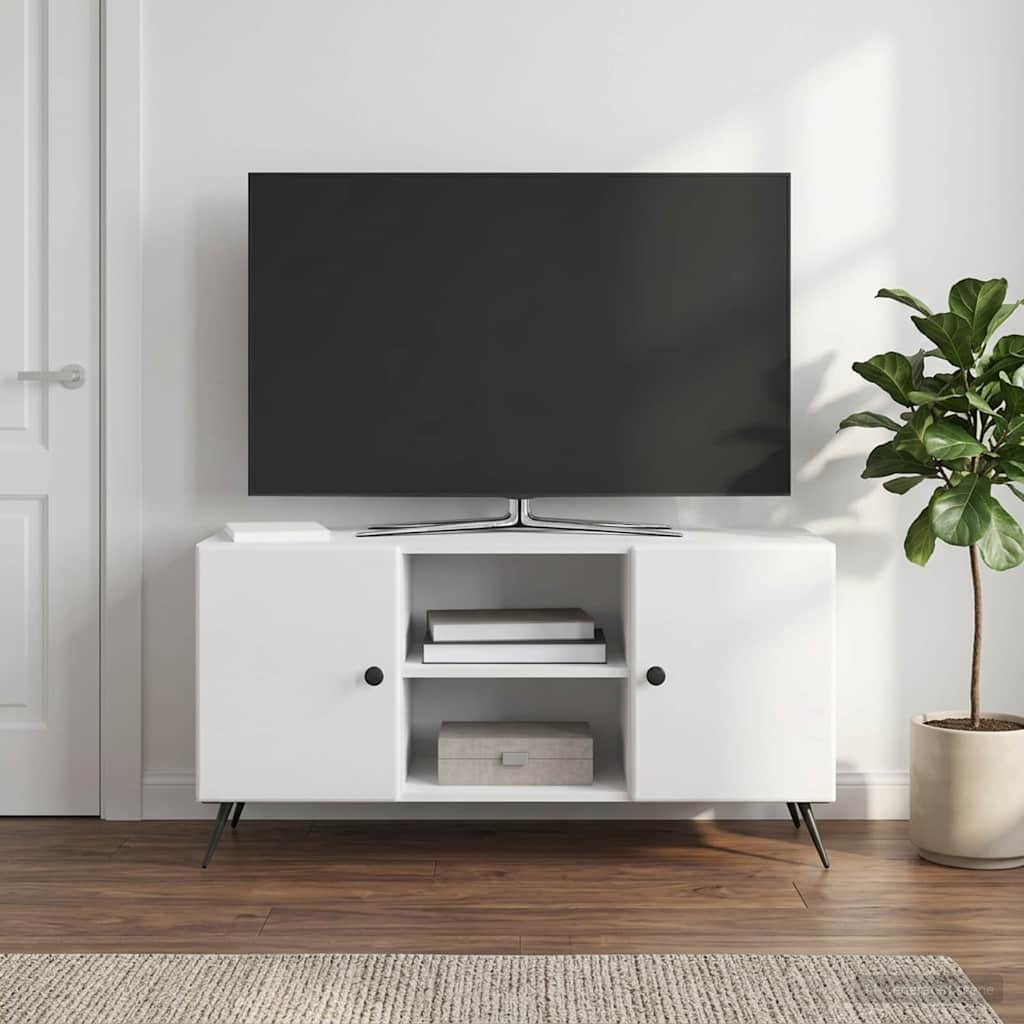 TV szekrény Magasfényű Fehér 102 x 34,5 x 50 cm Szerelt Fa