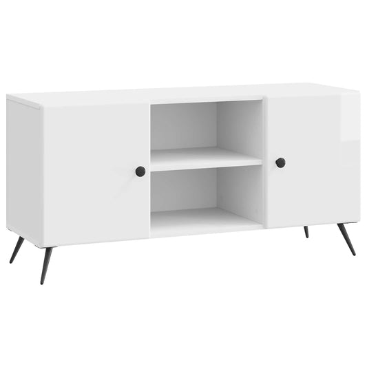 TV szekrény Magasfényű Fehér 102 x 34,5 x 50 cm Szerelt Fa