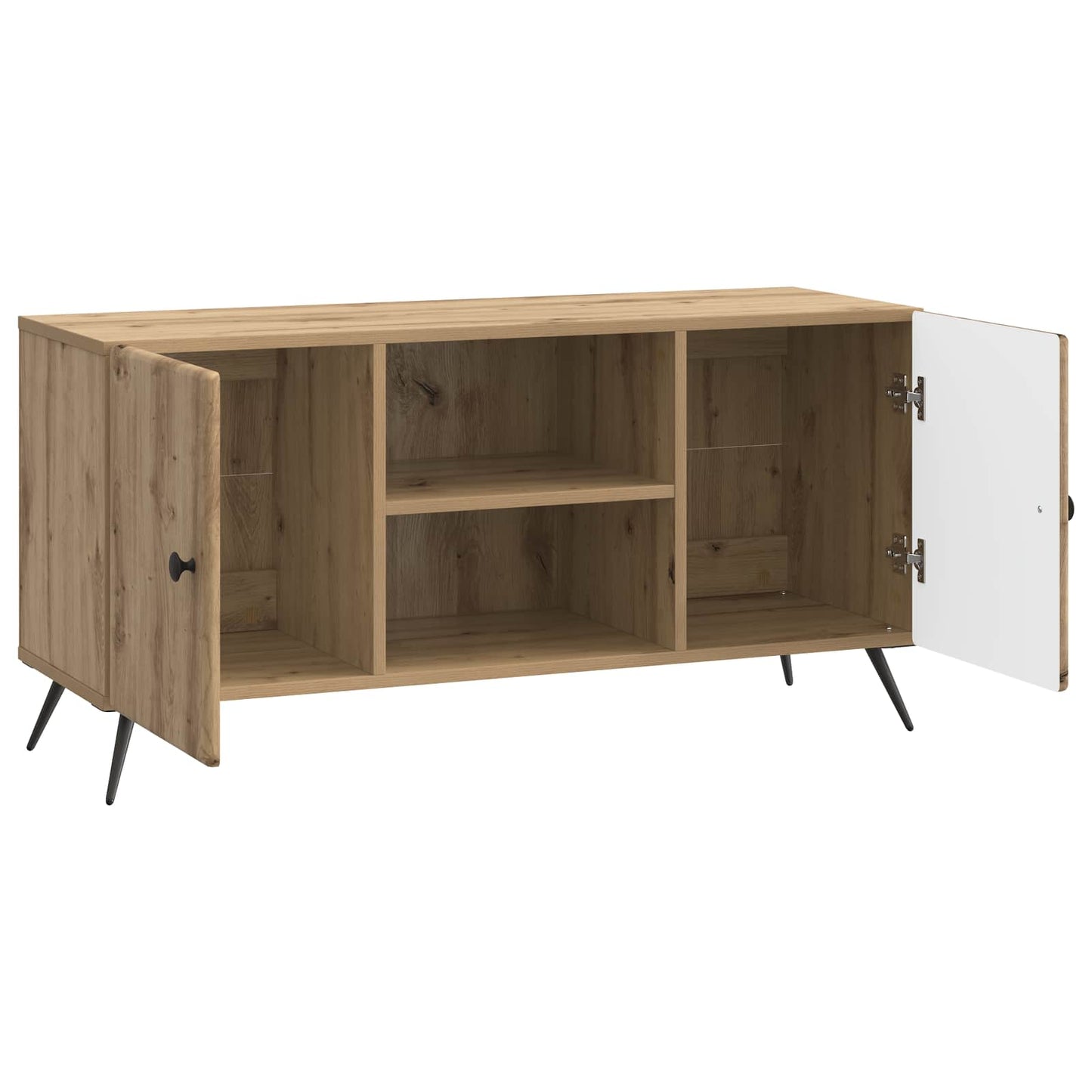 TV szekrény 102 x 34,5 x 50 cm Kézműves Tölgy Szerelt Fa