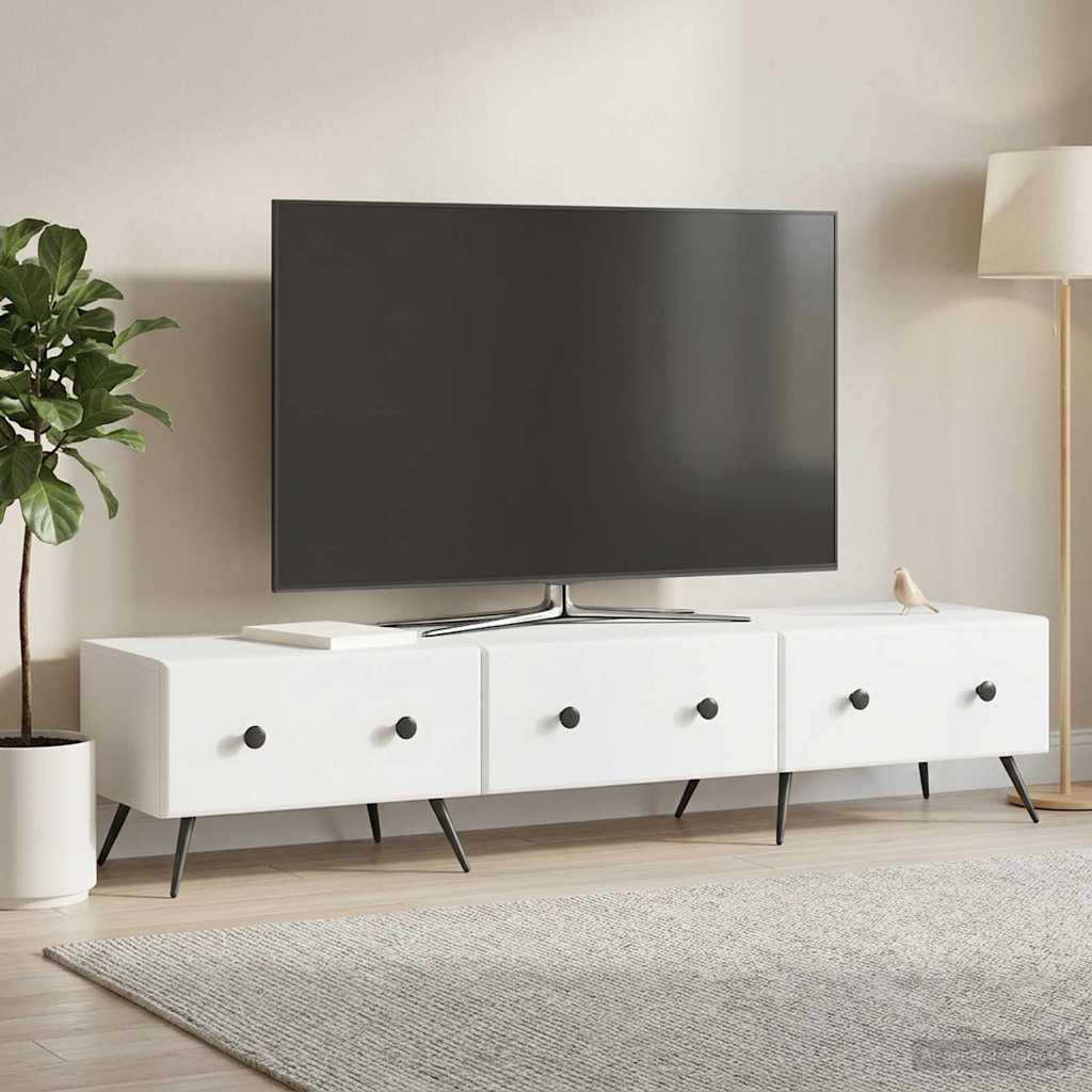 TV szekrény fiókkal Fehér 147 x 34,5 x 30 cm Szerelt Fa