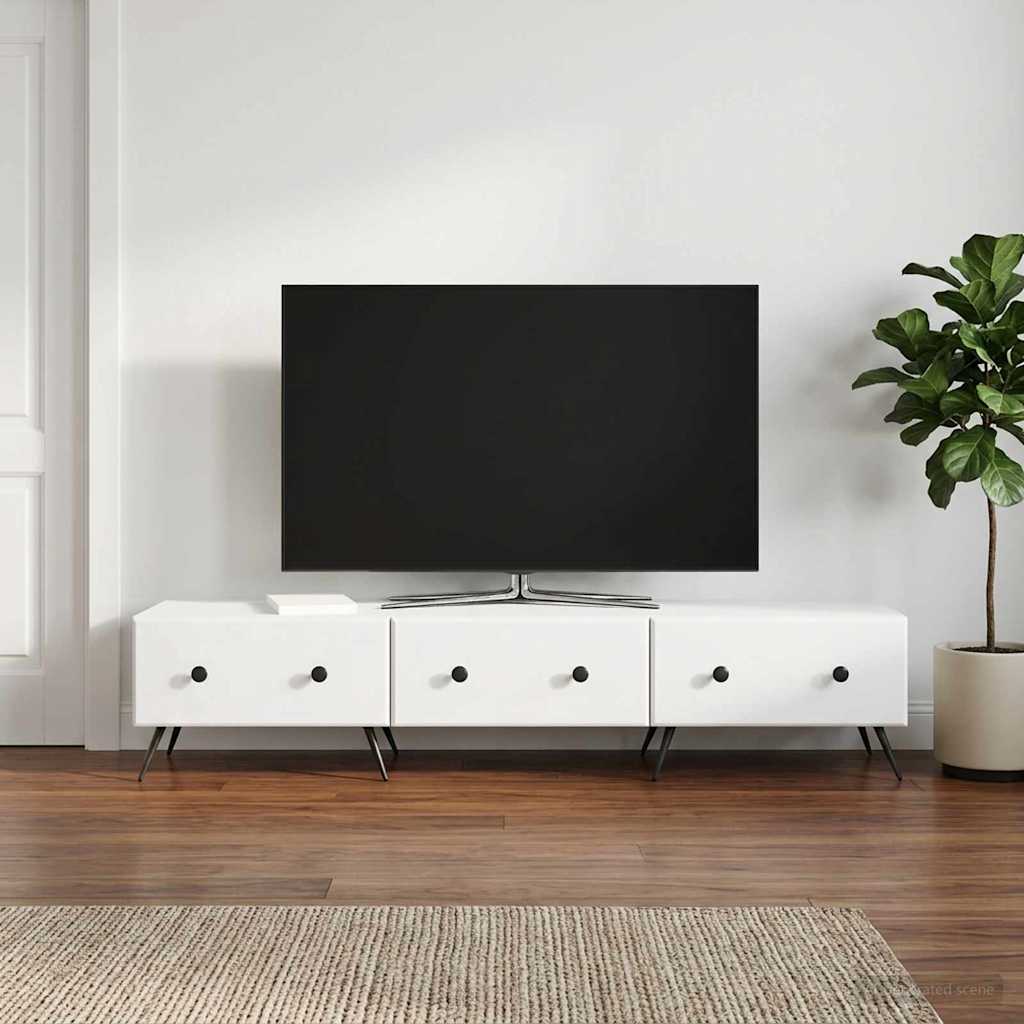 TV szekrény fiókkal Fehér 147 x 34,5 x 30 cm Szerelt Fa