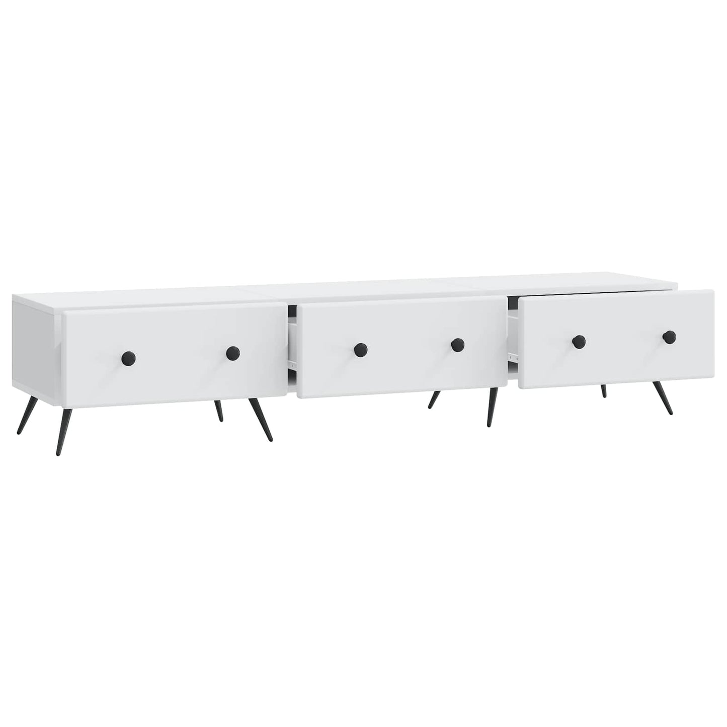 TV szekrény fiókkal Fehér 147 x 34,5 x 30 cm Szerelt Fa