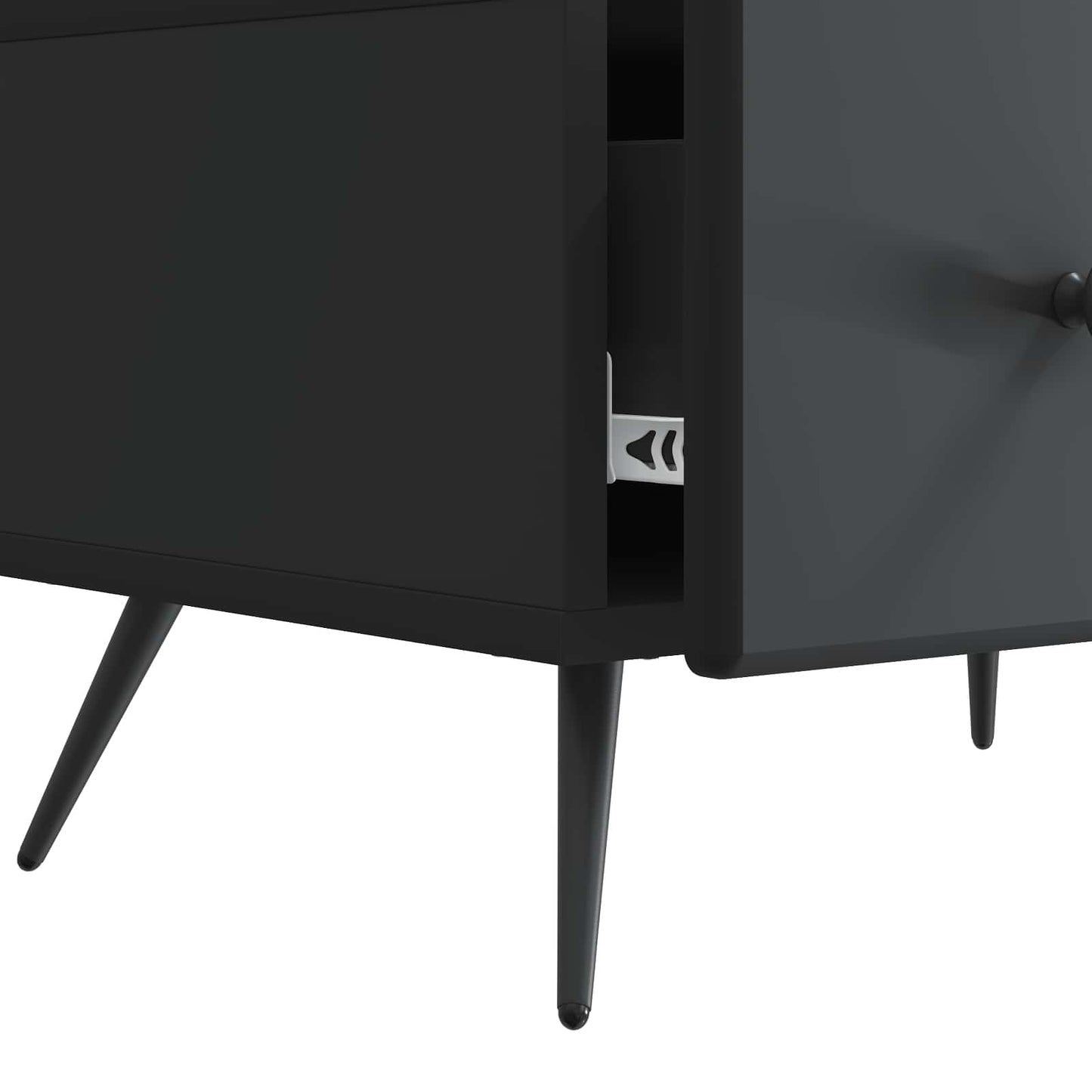 TV szekrény fiókkal Fekete 147 x 34,5 x 30 cm Szerelt Fa