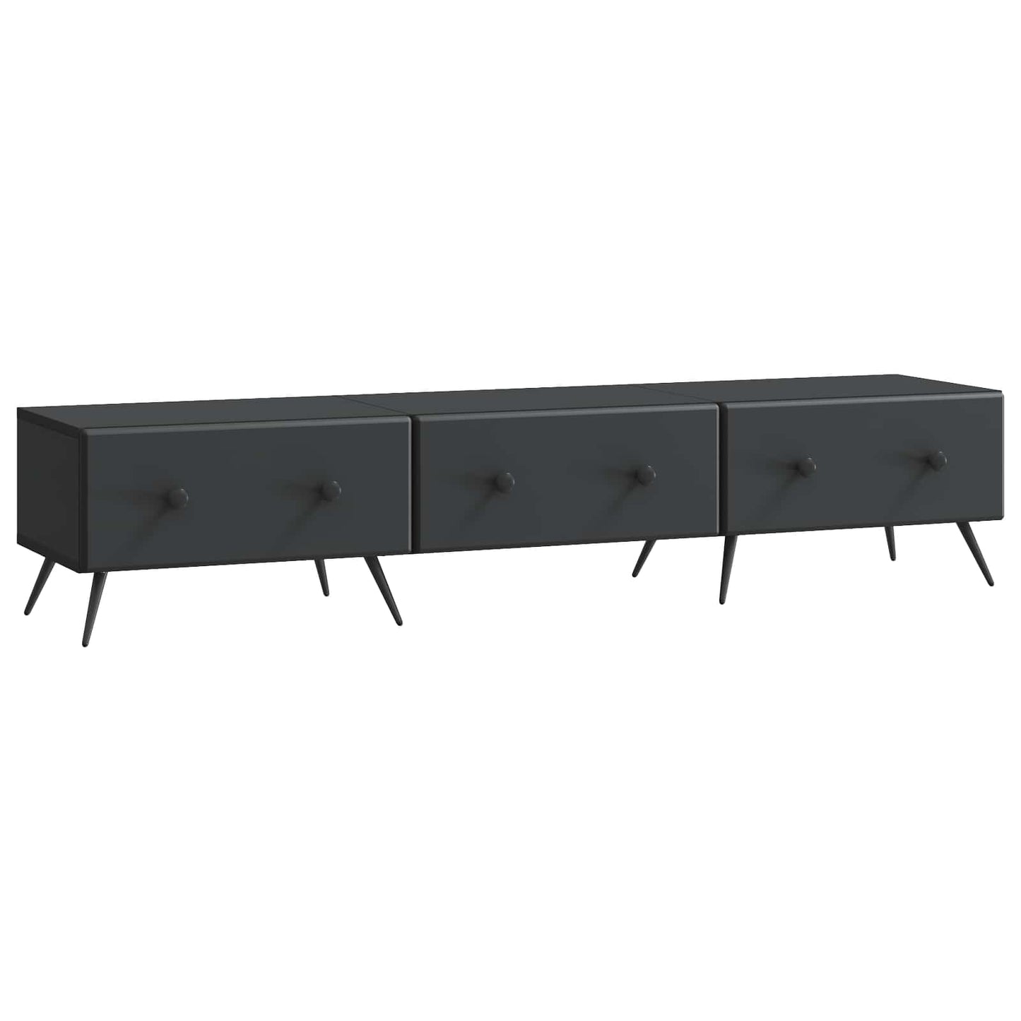 TV szekrény fiókkal Fekete 147 x 34,5 x 30 cm Szerelt Fa