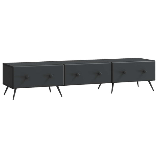 TV szekrény fiókkal Fekete 147 x 34,5 x 30 cm Szerelt Fa