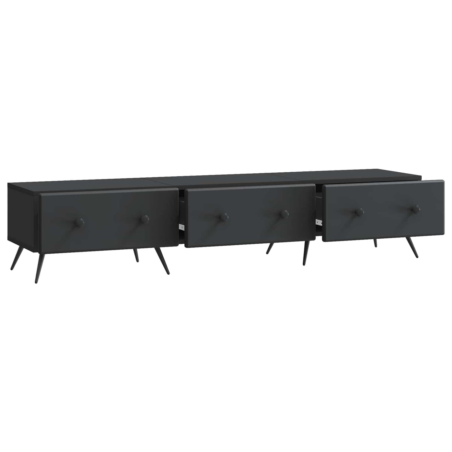 TV szekrény fiókkal Fekete 147 x 34,5 x 30 cm Szerelt Fa