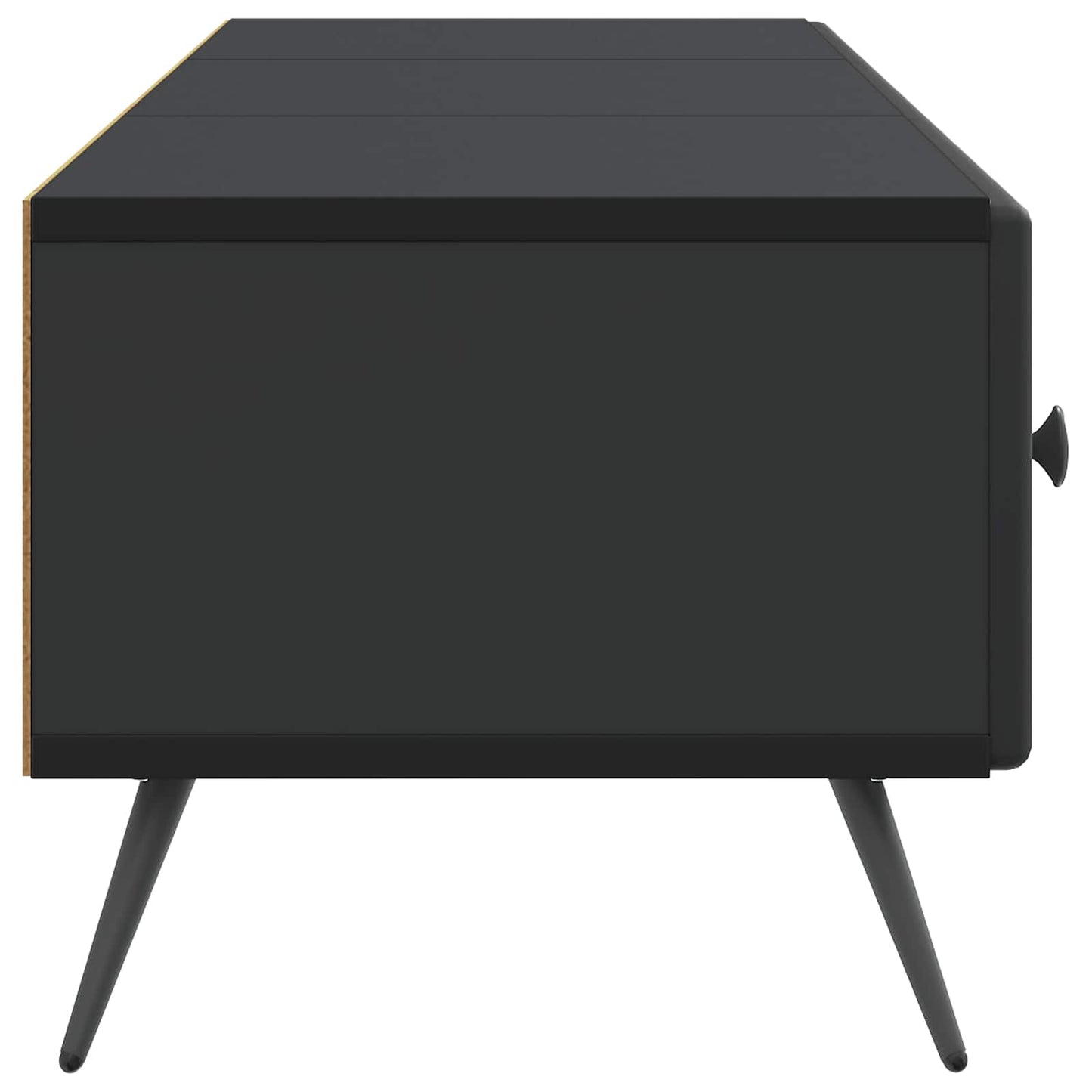 TV szekrény fiókkal Fekete 147 x 34,5 x 30 cm Szerelt Fa