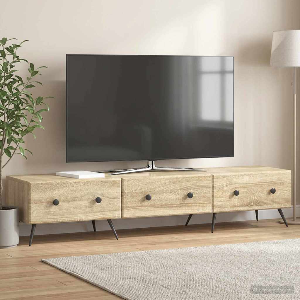 TV szekrény fiókkal Sonoma Tölgy 147 x 34,5 x 30 cm Szerelt Fa