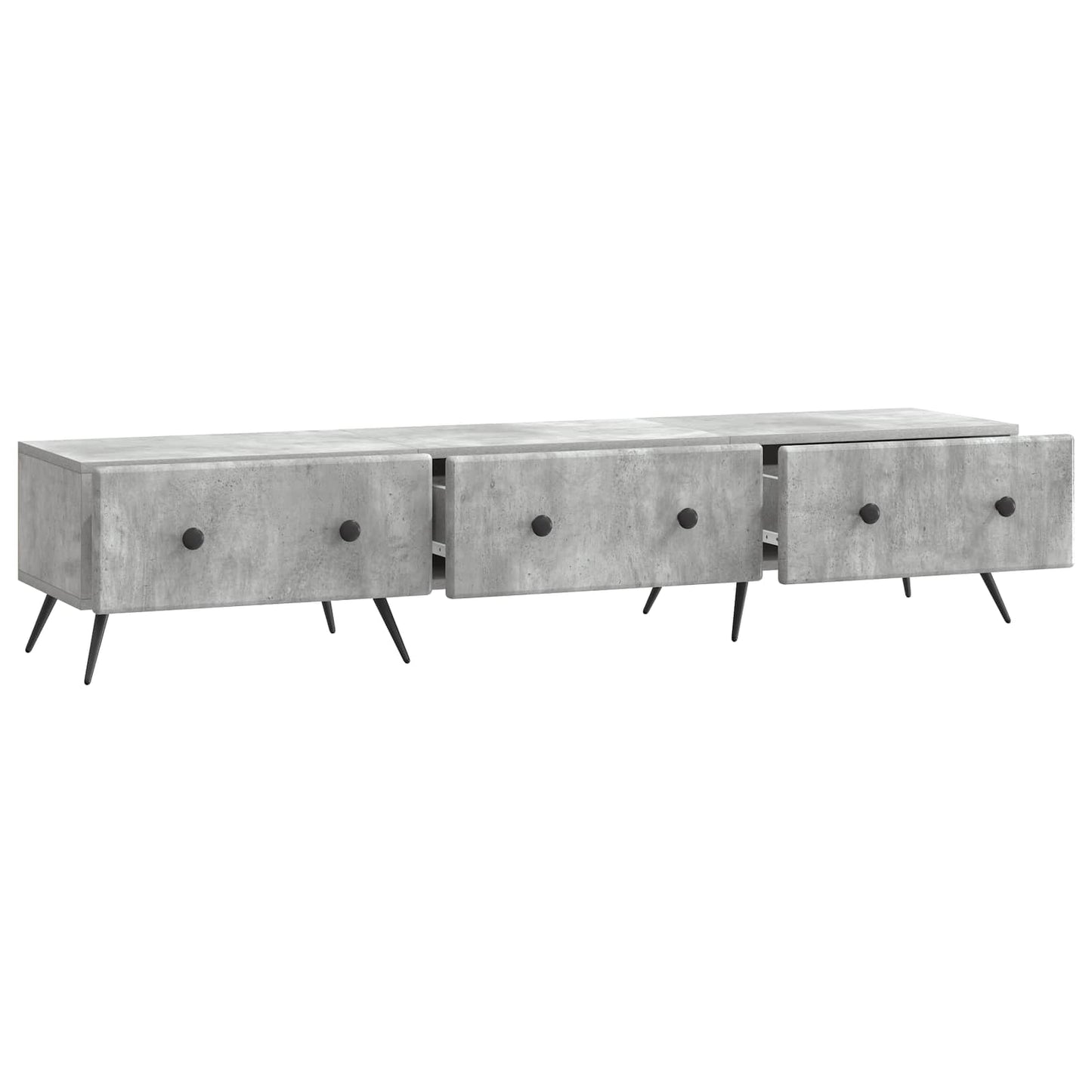 TV szekrény fiókkal Betonszürke 147 x 34,5 x 30 cm Szerelt Fa