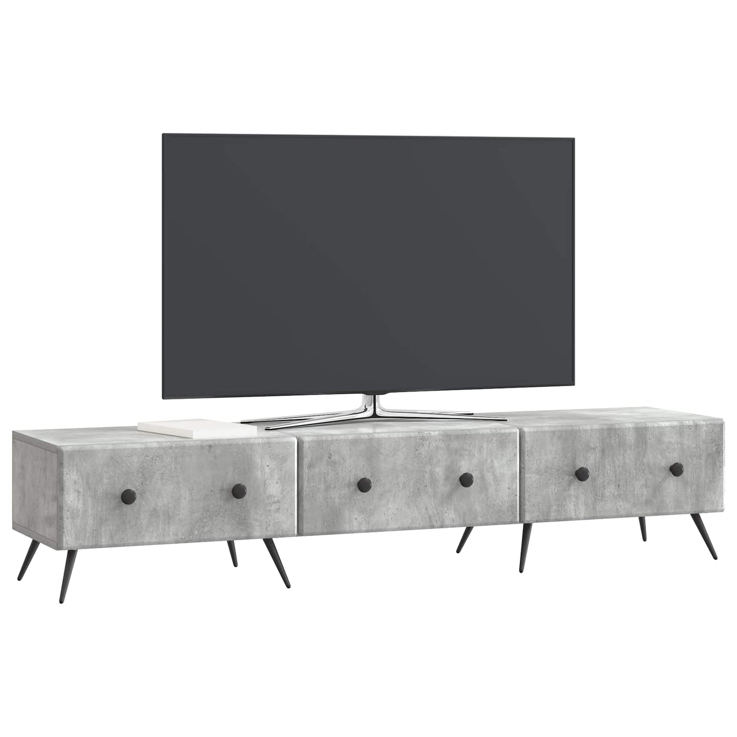 TV szekrény fiókkal Betonszürke 147 x 34,5 x 30 cm Szerelt Fa