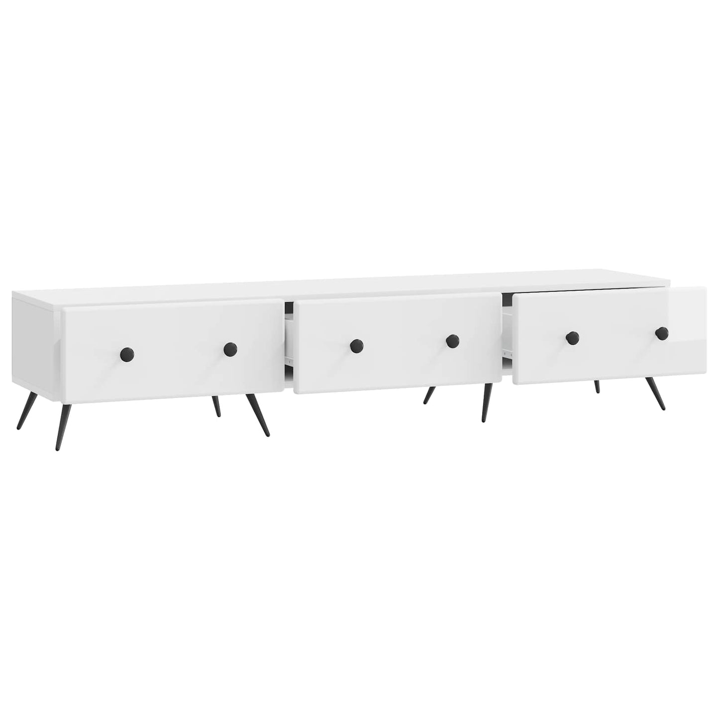 TV szekrény Magasfényű Fehér 147 x 34,5 x 30 cm Szerelt Fa