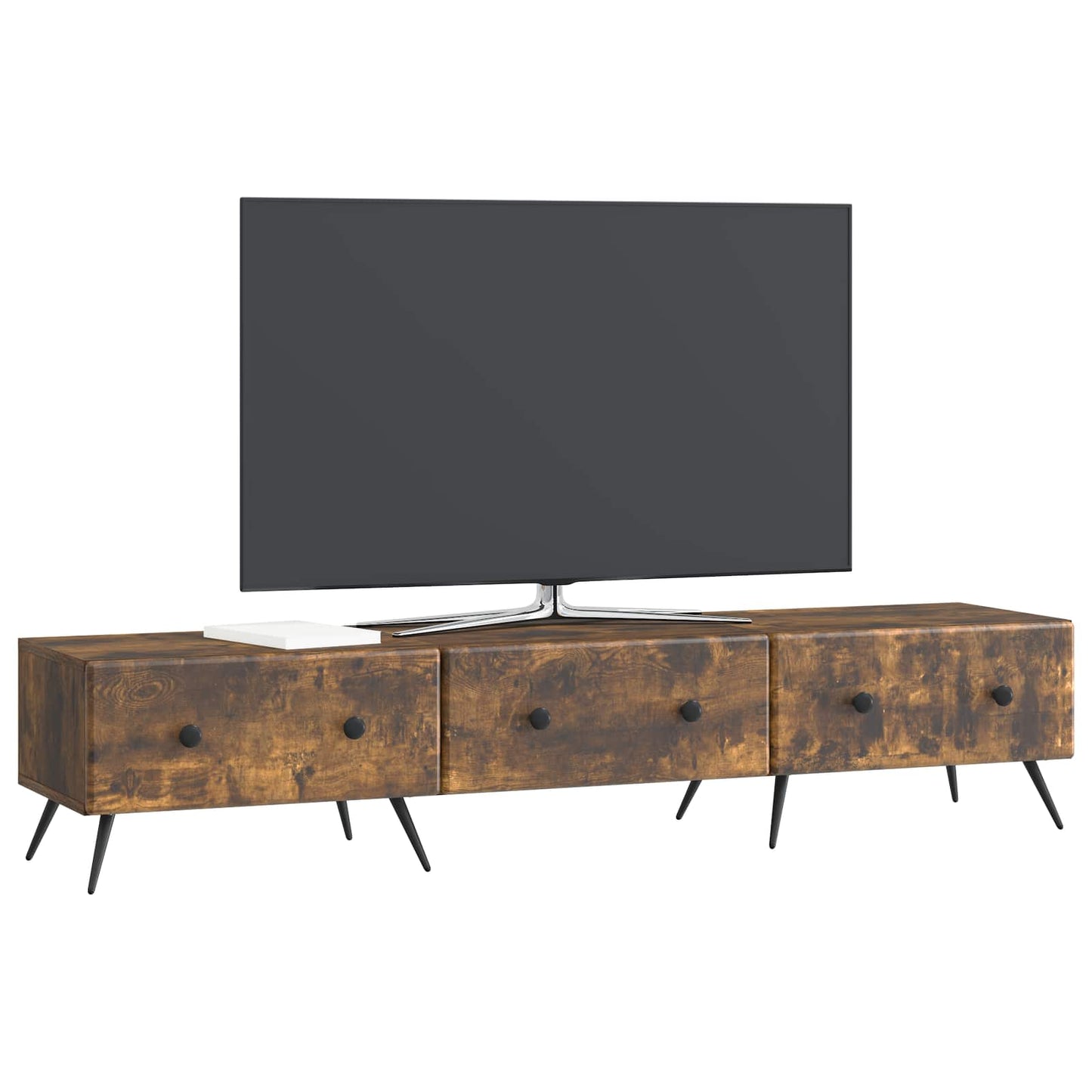 TV szekrény fiókkal Füstös Tölgy 147 x 34,5 x 30 cm Szerelt Fa