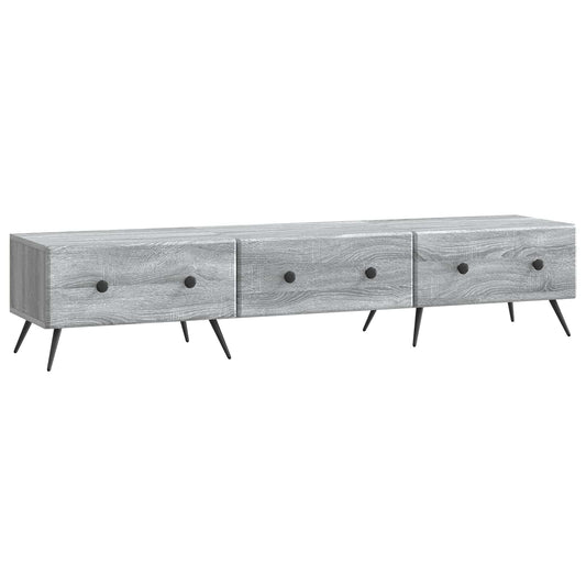 TV szekrény fiókkal Szürke Sonoma 147 x 34,5 x 30 cm Szerelt Fa