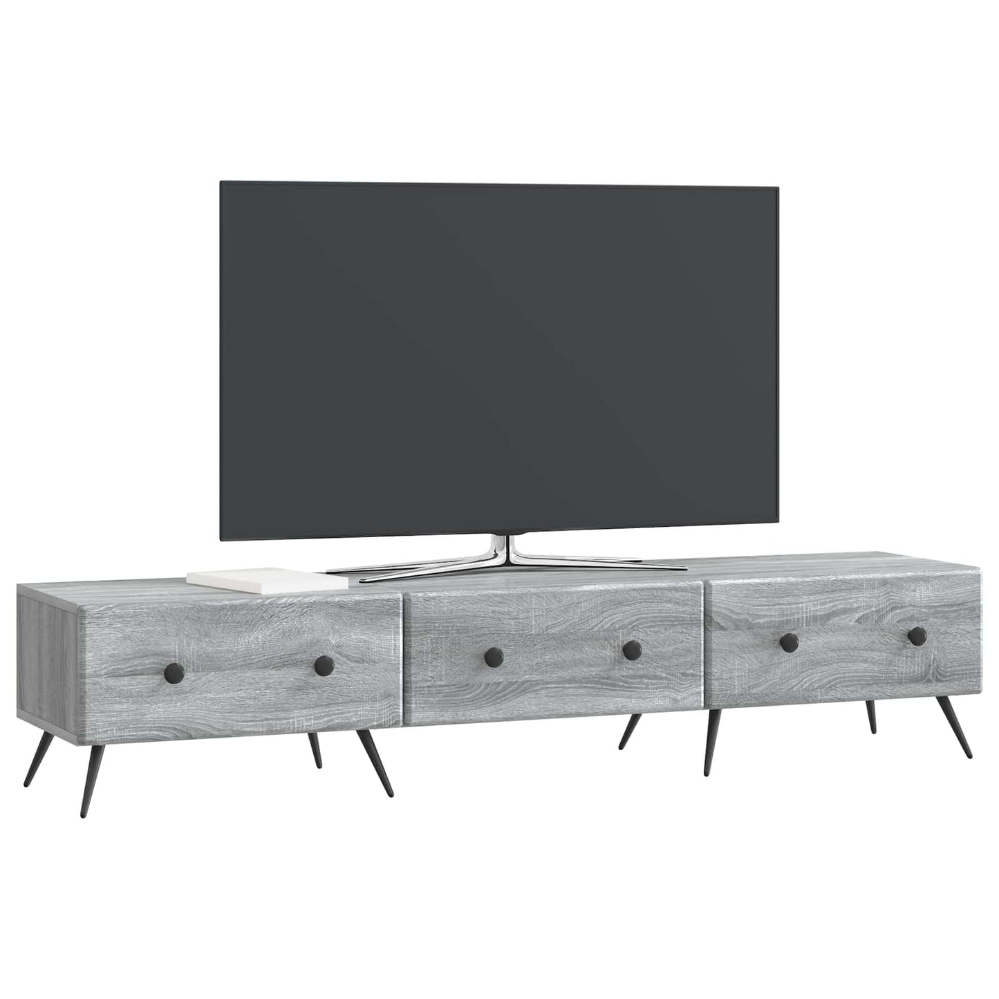 TV szekrény fiókkal Szürke Sonoma 147 x 34,5 x 30 cm Szerelt Fa