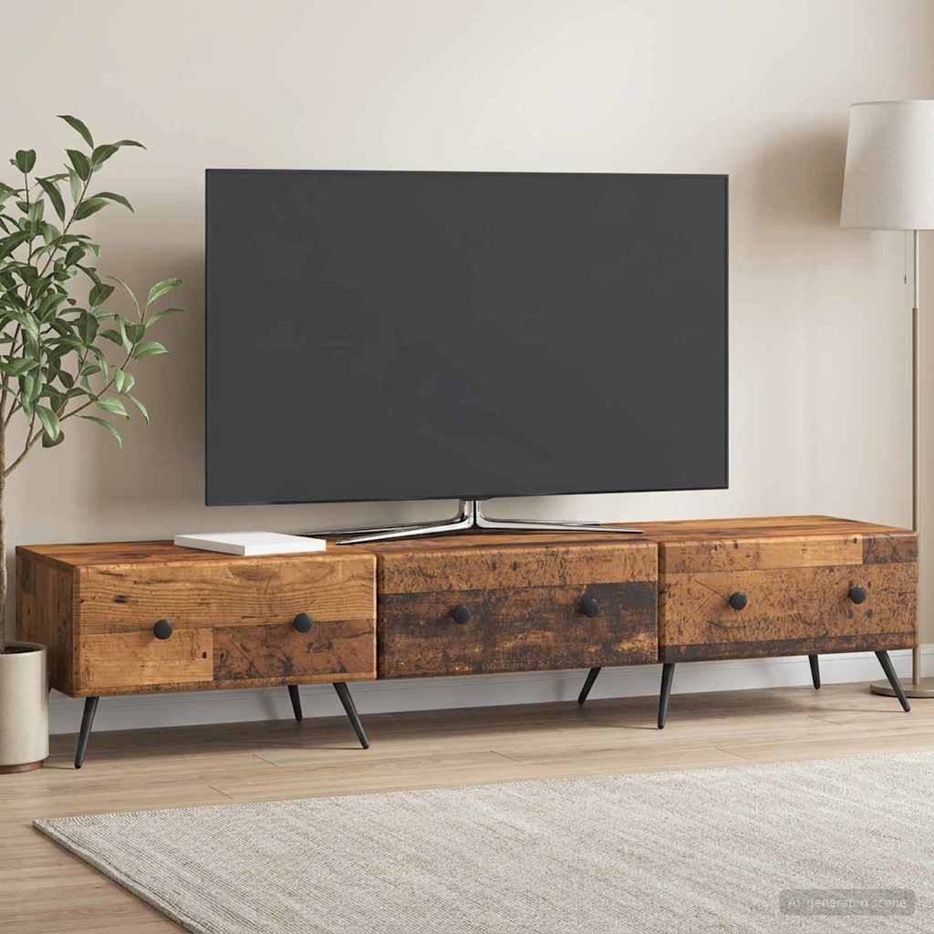 TV szekrény fiókkal Antik Fa 147 x 34,5 x 30 cm Szerelt Fa