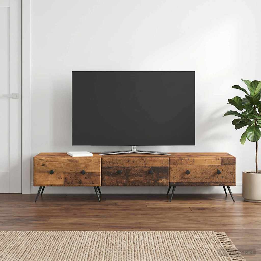 TV szekrény fiókkal Antik Fa 147 x 34,5 x 30 cm Szerelt Fa