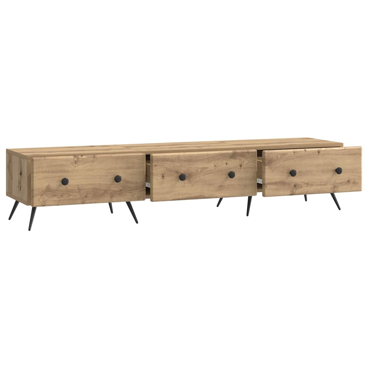 TV szekrény 147 x 34,5 x 30 cm Kézműves Tölgy Szerelt Fa