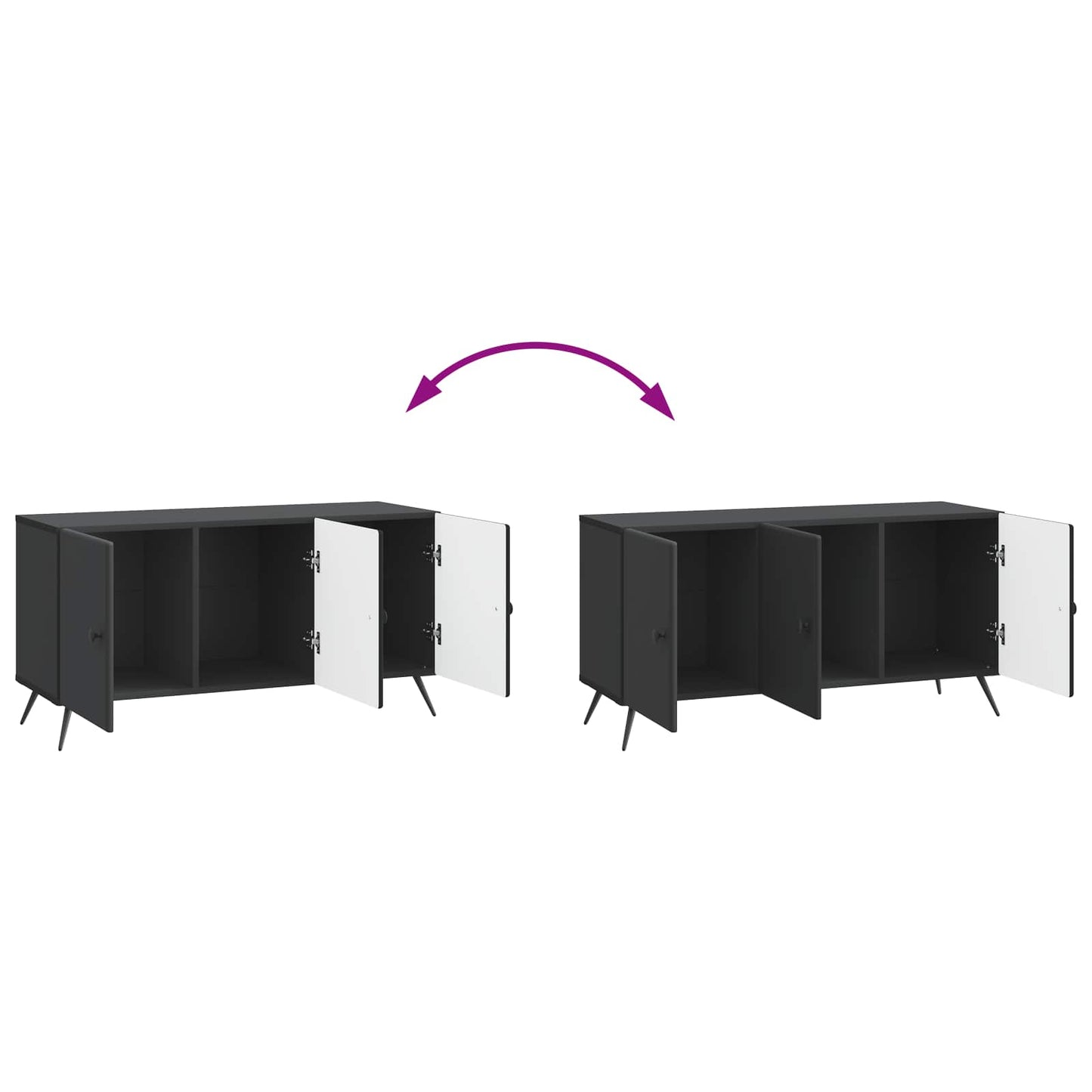 TV szekrény Fekete 99 x 34,5 x 50 cm Szerelt Fa