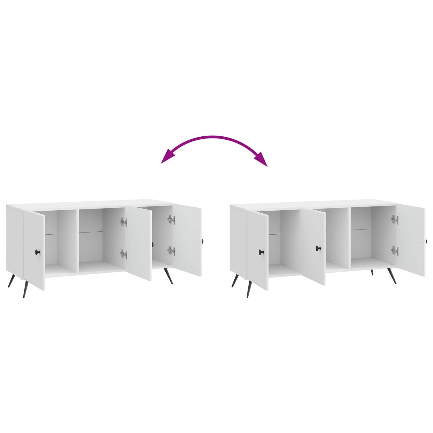 TV szekrény Magasfényű Fehér 99 x 34,5 x 50 cm Szerelt Fa