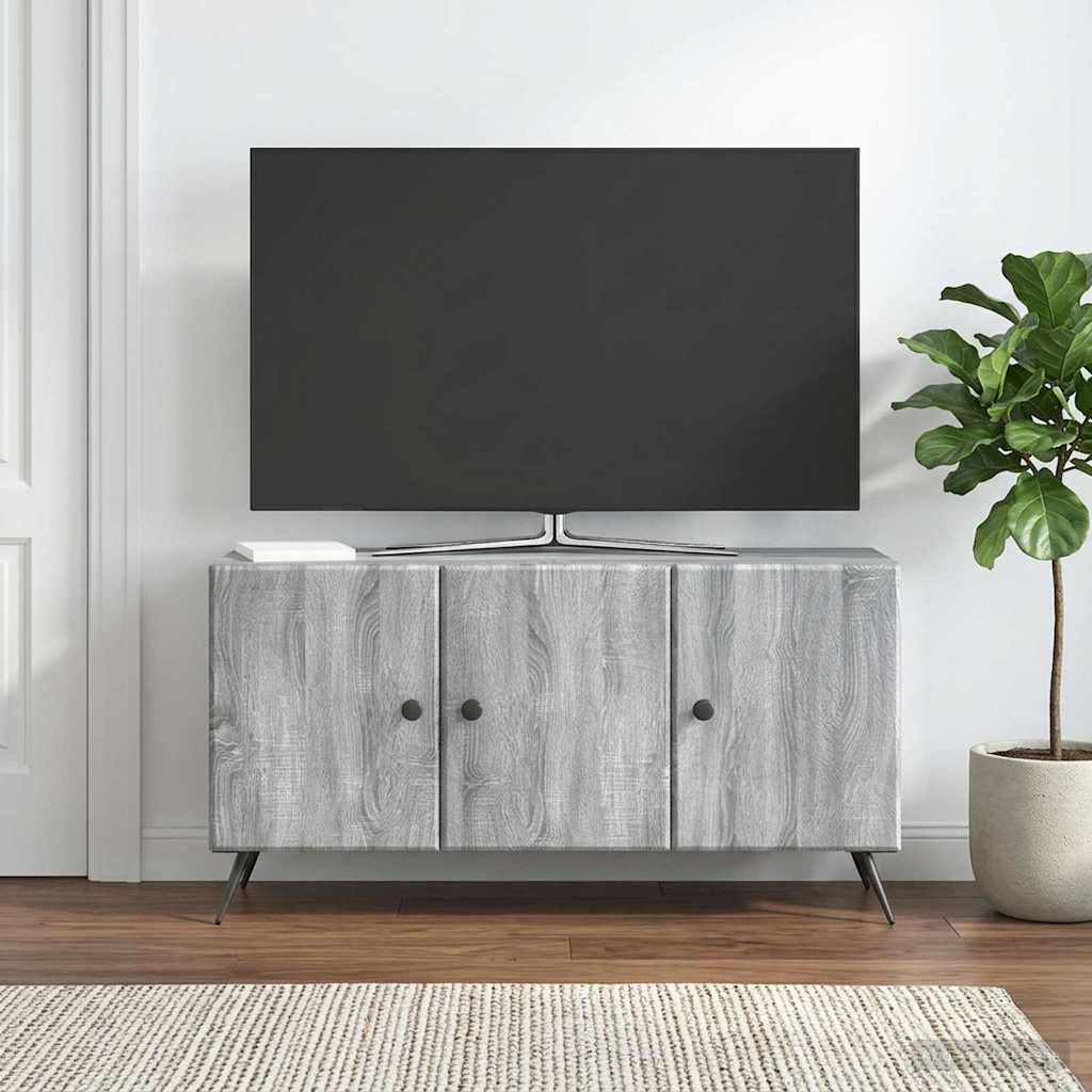 TV szekrény Szürke Sonoma 99 x 34,5 x 50 cm Szerelt Fa