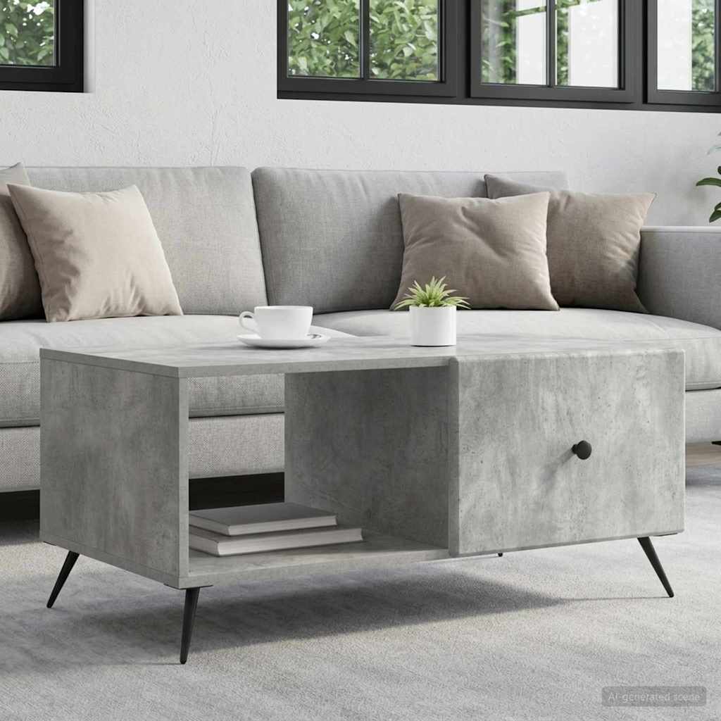 Dohányzóasztal Betonszürke 90 x 50 x 40 cm Szerelt Fa