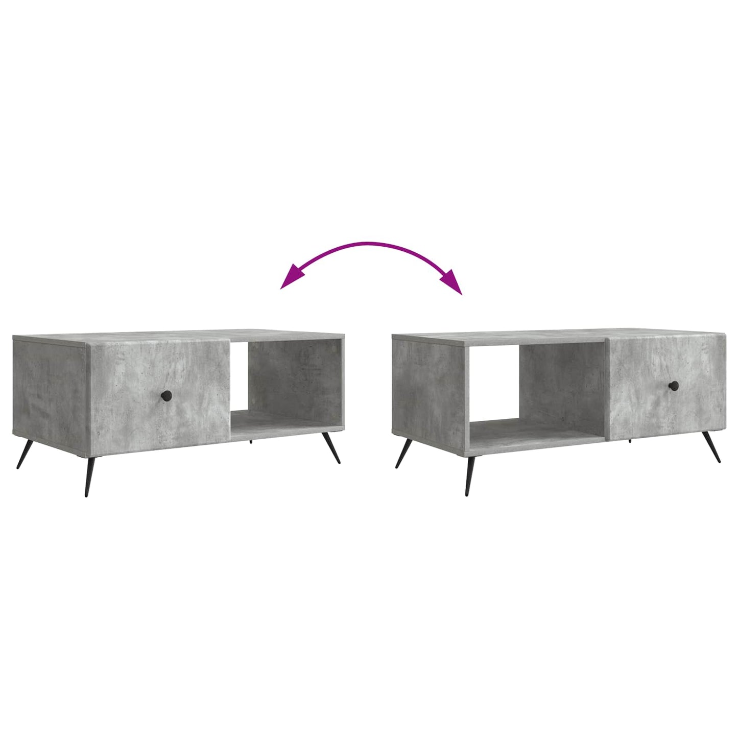 Dohányzóasztal Betonszürke 90 x 50 x 40 cm Szerelt Fa