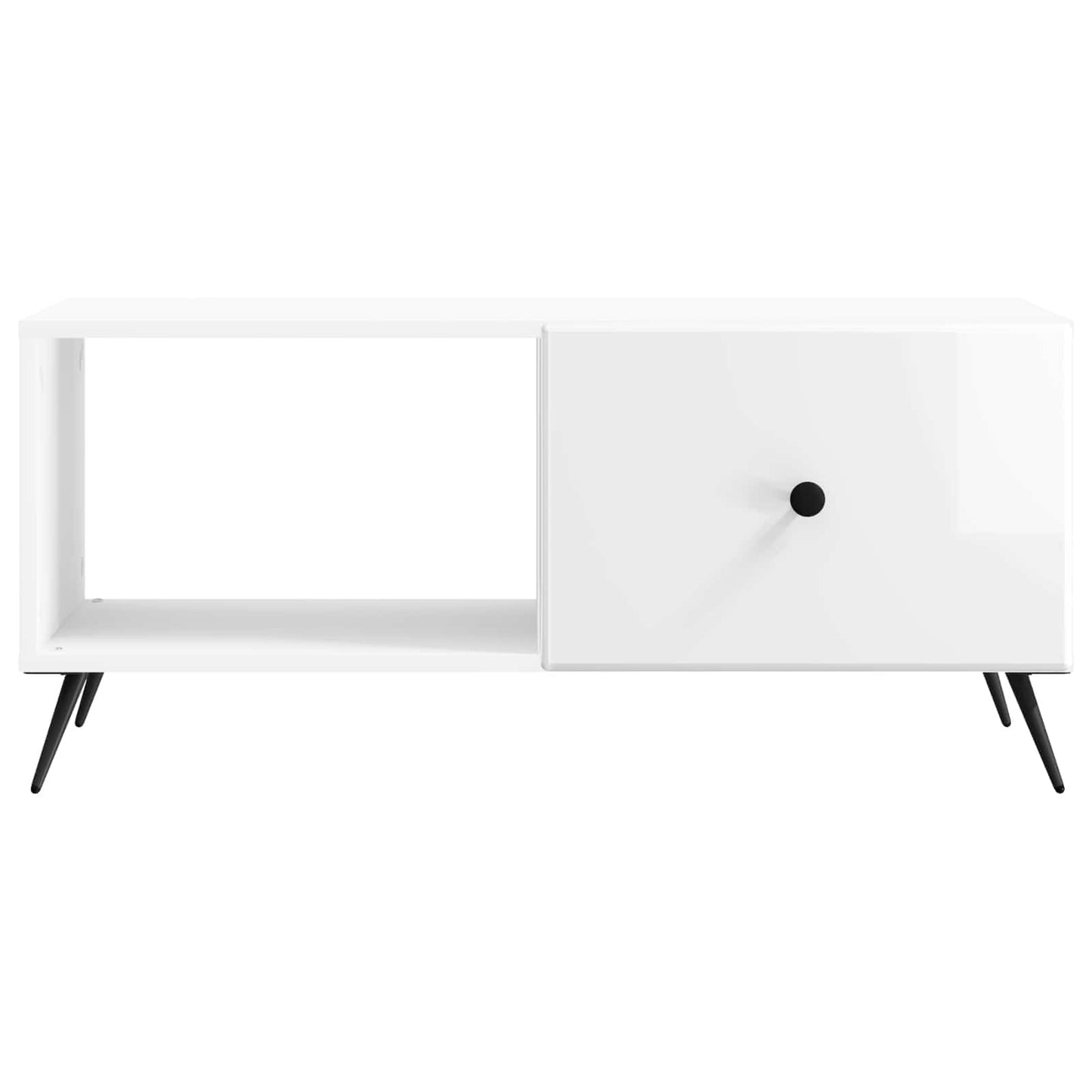 Dohányzóasztal Magasfényű Fehér 90 x 50 x 40 cm Szerelt Fa