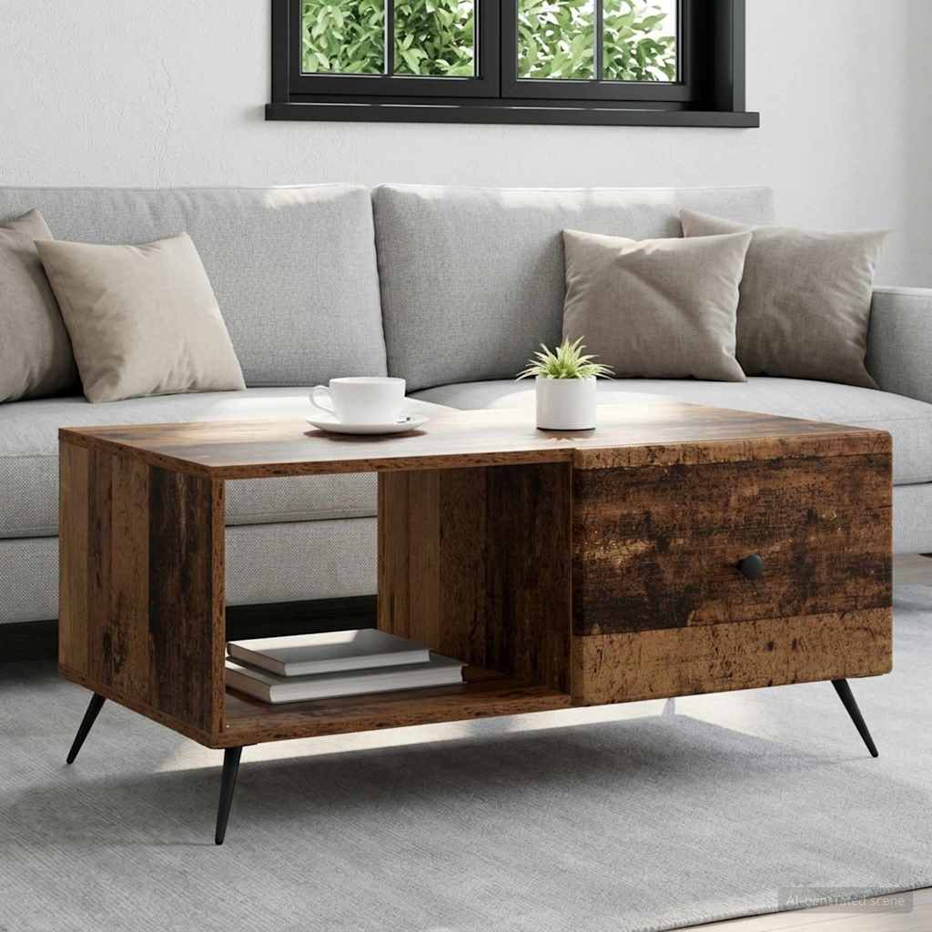 Dohányzóasztal Antik Fa 90 x 50 x 40 cm Szerelt Fa