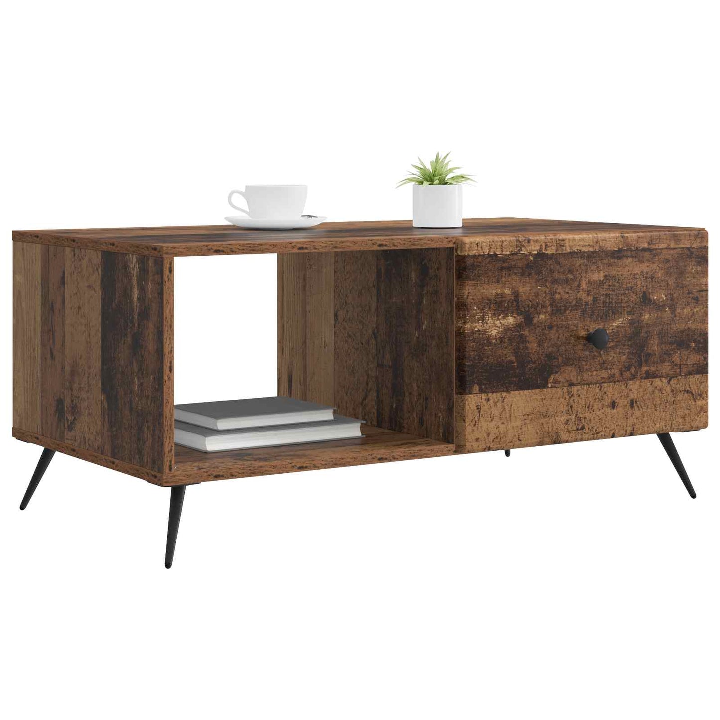 Dohányzóasztal Antik Fa 90 x 50 x 40 cm Szerelt Fa
