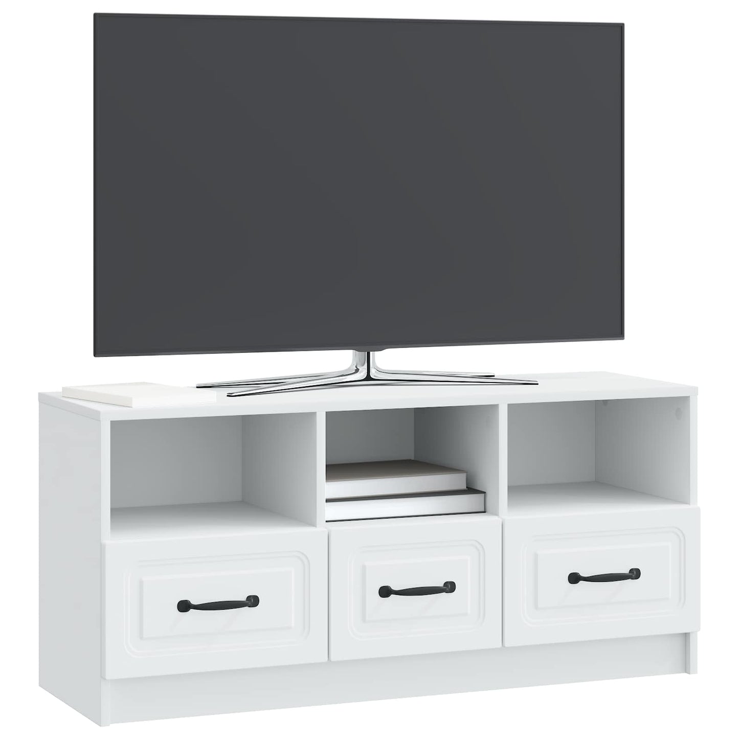 TV szekrény fiókkal Fehér 102 x 34,5 x 47 cm Szerelt Fa