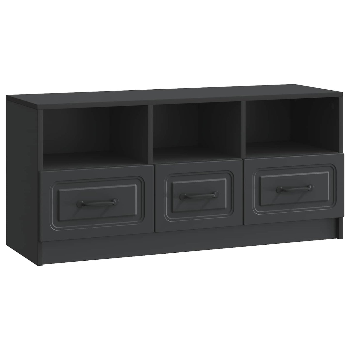 TV szekrény fiókkal Fekete 102 x 34,5 x 47 cm Szerelt Fa