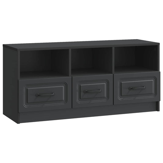 TV szekrény fiókkal Fekete 102 x 34,5 x 47 cm Szerelt Fa