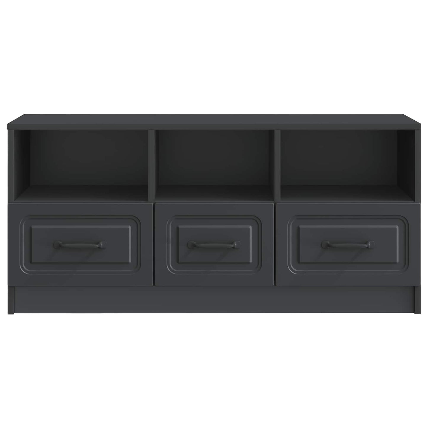 TV szekrény fiókkal Fekete 102 x 34,5 x 47 cm Szerelt Fa